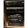 Image 2 : Rack of all audio video components including power amps, cable boxes, modems, etc