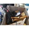 Image 2 : TOTE OF BOAT FLOATS, VINTAGE SPOOLS AND ROLLER SKATES