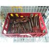Image 1 : CRATE OF ANTIQUE RAIL WAY SPIKES AND SWIVEL HOOK