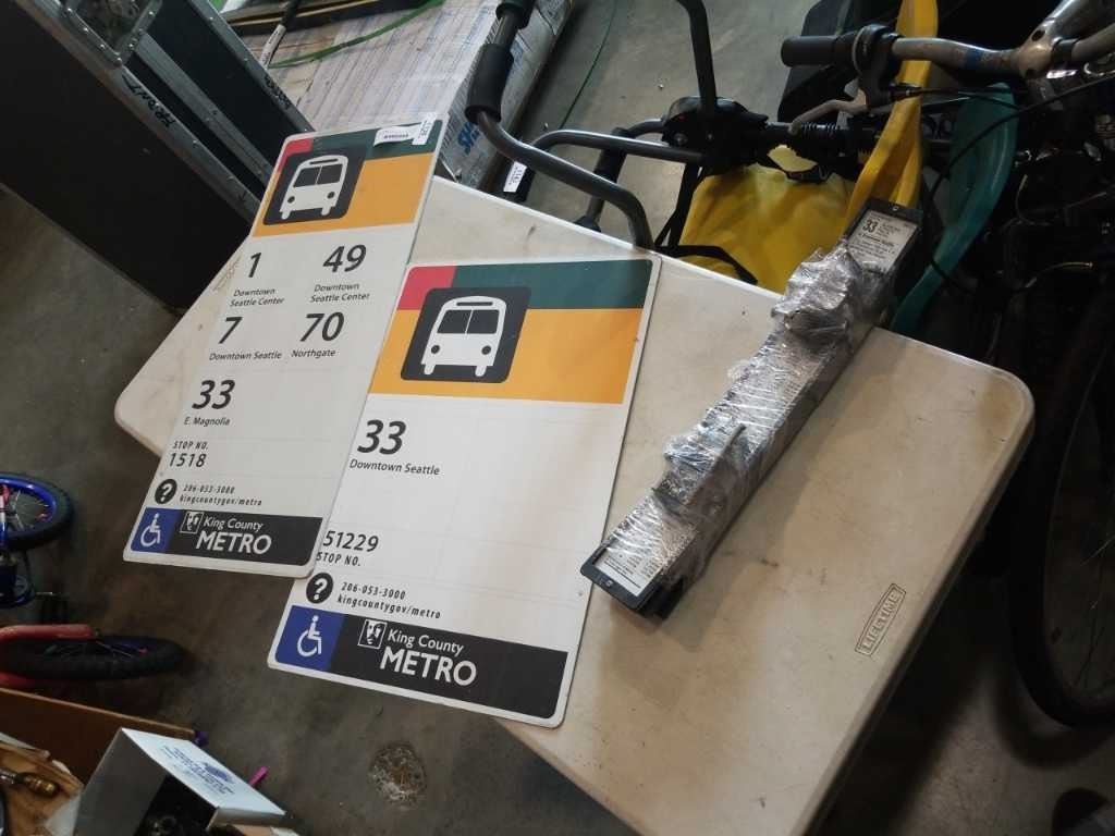SEATTLE BUS STOP SIGNS AND SCHEDULES