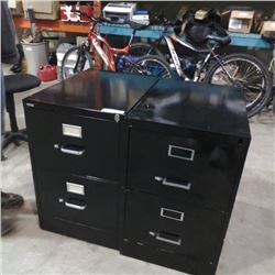 PAIR OF 2 DRAWER METAL FILING CABINETS