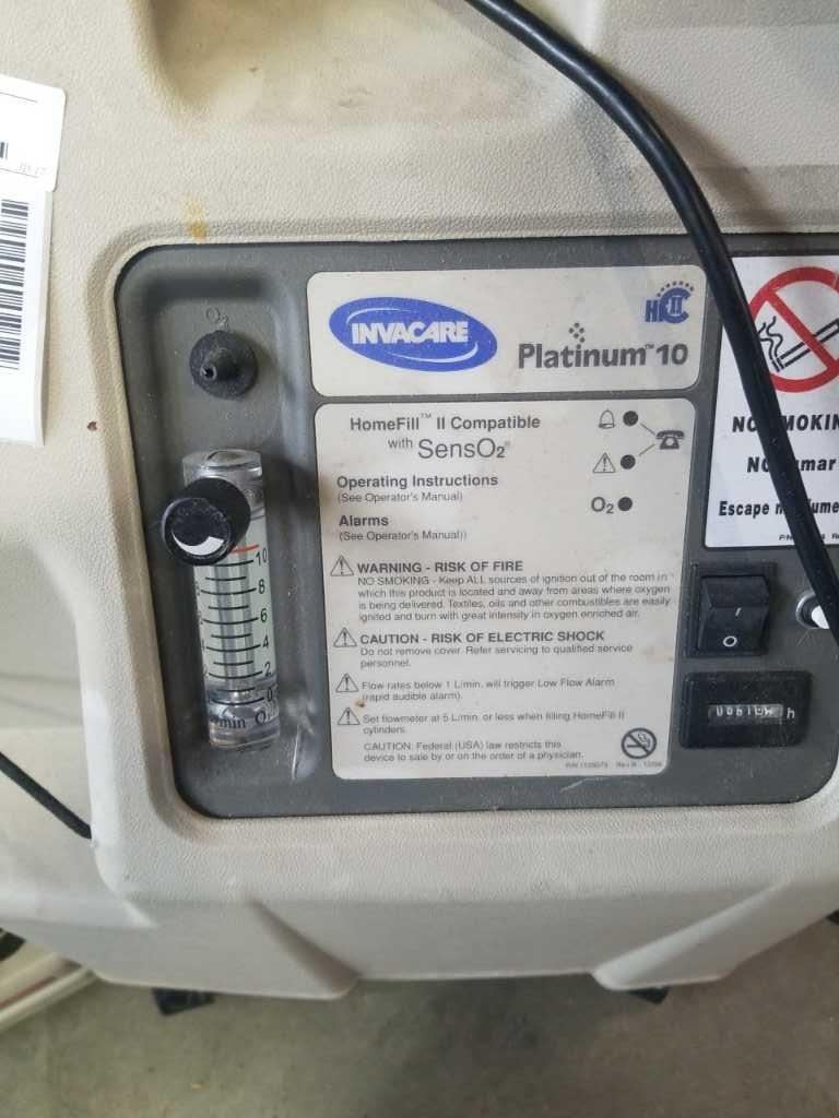 INVACARE PLATINUM 10 HOME OXYGEN CONCENTRATOR AND INVACARE HOMEFILL II ...