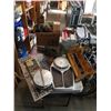 Image 1 : 2 BOXES OF ESTATE GOODS, CABLE TIES, ALARM, SCALE
