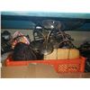 Image 2 : Lot of hard hat, electronics, decorative metal ware and 2 boxes of backsplash
