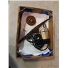 Image 1 : VINTAGE ENGLISH PICK AXE HEAD, MEAUSURING REEL AND DRILL