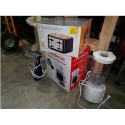 Toaster, coffee maker, blender and steamer