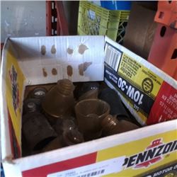 BOX OF GLASS, RUBBER AND PLASTIC INSULATORS