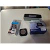 Image 1 : Sennheiser earbuds, bluetooth speaker and digital clocks