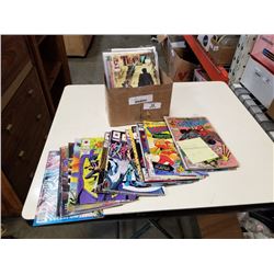 Box of marvel and DC comics