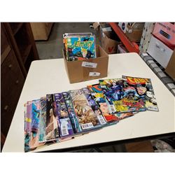 Box of marvel and DC comics