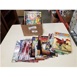 Box of marvel and DC comics