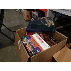 BOX OF BOARDGAMES INCLUDING STARWARS, BATTLESTAR GALACTICA, STARWARS RISK