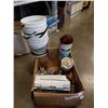 Image 1 : BOX OF YARN, ESTATE GOODS, OIL LAMP