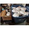 Image 1 : TOTE OF DISHES AND PICNIC BASKET