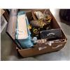Image 3 : BOX OF COLLECTABLES, SILVER PLATE TRAYS, GOLF PUTT TRAINER, HARMONICA AND CAMERA LENS