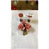 Image 1 : VINTAGE NAPOLEON ITALY CHINA FLORAL AND ANTIQUE MILK GLASS SALT AND PEPPER