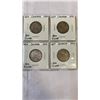 Image 3 : 7 CANADIAN WAR-TIME SILVER KING GEORGE VI 25 CENT 1939-1945  .800 SILVER