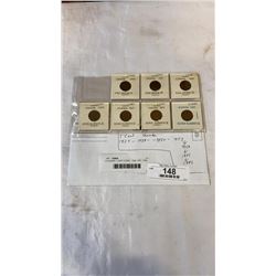 6 CANADA 1 CENT COINS - 1929, 1937, 1950, 1953, 1967, 1971, 1982