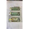 Image 1 : LAST 3 ISSUES OF CANADIAN 1 DOLLAR BILL 1954, 1967, 1973