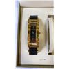 Image 3 : NEW BOXED SET - BLACK/GOLD WATCH, DIAMANTE BRACELET, AND NECKLACE BY COTE D'AZUR