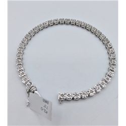 STERLING SILVER DIAMOND TENNIS BRACELET W/ APPRAISAL $2000 - 40 DIAMONDS (0.4CTS)