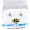 Image 1 : 14KT YELLOW GOLD DIAMOND STUD EARRINGS W/ APPRAISAL $945 - .02CTS DIAMOND BIRTHSTONE APRIL