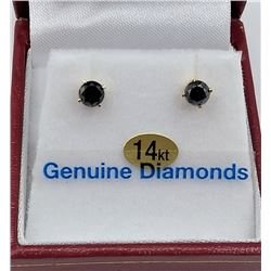 14KT YELLOW DIAMOND STUD EARRINGS - RETAIL $945, 0.2CTS DIAMOND