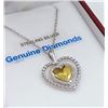 Image 1 : STERLING SILVER DIAMOND HEART PENDANT W/ CHAIN W/ APPRAISAL $1035 - 27 DIAMONDS (0.1CT) BIRTHSTONE A