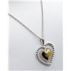 Image 2 : STERLING SILVER DIAMOND HEART PENDANT W/ CHAIN W/ APPRAISAL $1035 - 27 DIAMONDS (0.1CT) BIRTHSTONE A
