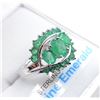 Image 2 : STERLING SILVER GENUINE EMERALD COCKTAIL RING W/ APPRAISAL $885 - SIZE 7, 19 EMERALDS (1.5CTS)