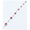 Image 3 : 14KT YELLOW GOLD NATURAL RUBY AND WHITE SAPPHIRE HEART BRACELET W/ APPRAISAL $2130 - 7CTS RUBY