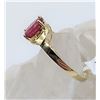 Image 3 : 10KT YELLOW GOLD 8X6MM GENUINE RUBY AND DIAMOND RING W/ APPRAISAL $1295 - SIZE 7, 1.25CT RUBY, 0.02C
