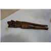 Image 5 : 2 WOOD CARVINGS AND VINTAGE WOOD LIDDED BOWL AND SERVING BOWL