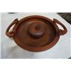 Image 7 : 2 WOOD CARVINGS AND VINTAGE WOOD LIDDED BOWL AND SERVING BOWL