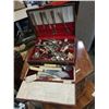 Image 1 : BOX OF CUTLERY, ONEIDA SERVICE PLATE, BIRKS EP, AND OTHER