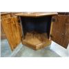 Image 9 : 2 WOOD ENDTABLES HEXAGON AND SQUARE