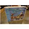 Image 1 : LARGE EMBOSSED METAL SANTA SLEIGHT AND REINDEER DECORATION