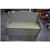 Image 1 : PAINTED GREEN STORAGE BENCH