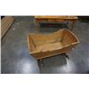 Image 1 : GRANITE WARE POTS AND WOOD DOLL CRIB