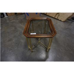 Glass insert square coffee table