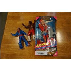 VINTAGE BAYWATCH BARBIE AND 1880S WRESTLERS
