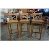 Image 2 : PAIR OF PINE BAR STOOLS