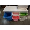 Image 4 : WHITE SHELF WITH PLASTIC BINS