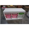 Image 1 : WHITE ORGANIZER SHELF WITH BINS
