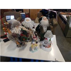 LOT OF SANTA DECORATIONS AND XMAS DECOR