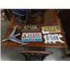 Image 1 : Vintage metal hood ornament with 2 yukon, NWT and bc license plates