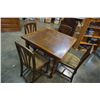 Image 1 : VINTAGE OAK DRAWLEAF DINING TABLE WITH 4 CHAIRS