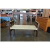 Image 3 : VINTAGE OAK AND METAL BENCH