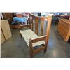 Image 6 : VINTAGE OAK AND METAL BENCH
