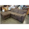 Image 12 : BROWN MICROFIBER URBAN BARN SOFA WITH REVERSABLE CHAISE